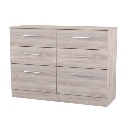 Worcester Large Chest of Drawers Light Grey 6 Drawers 110cm