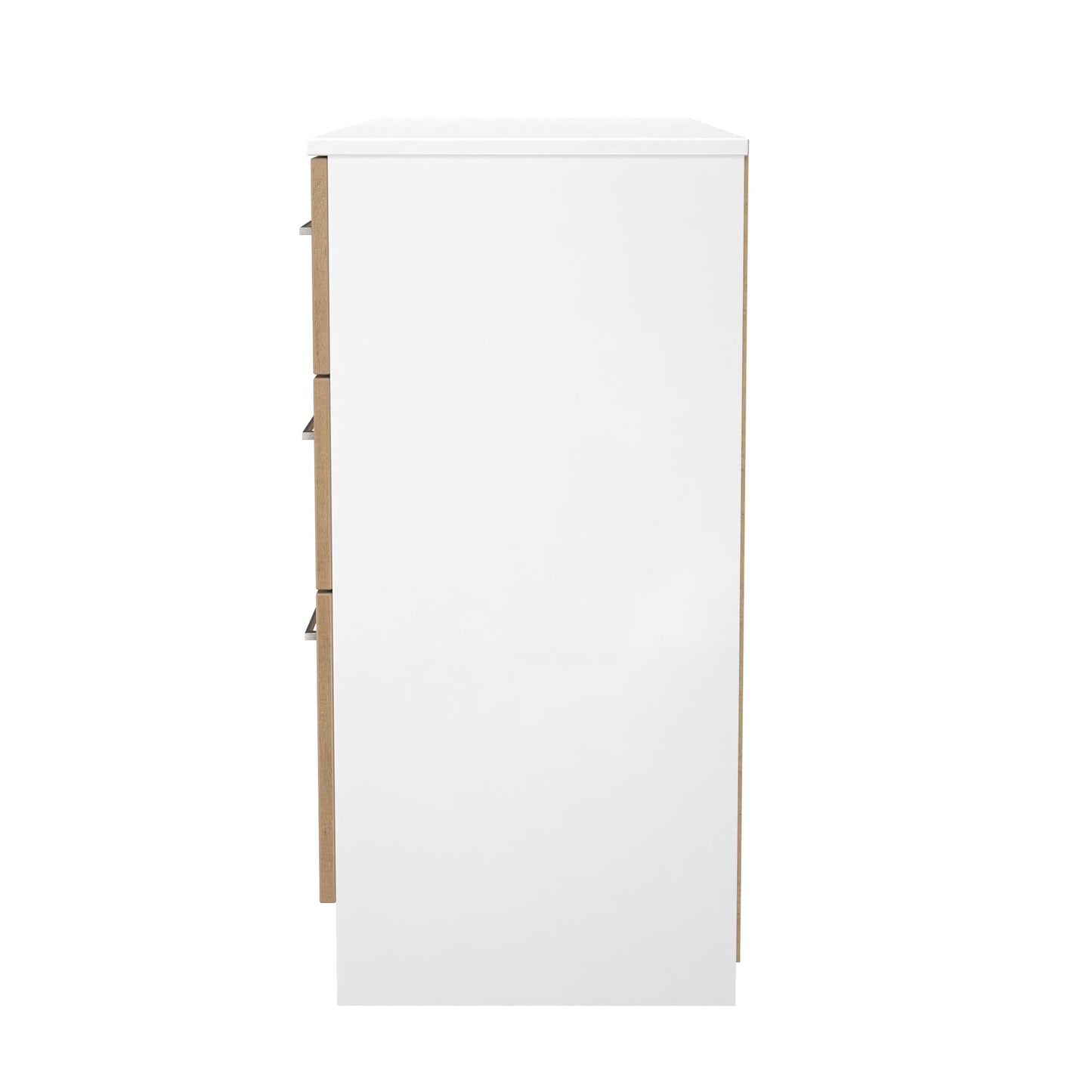 Worcester Large Chest of Drawers White & Light Oak 6 Drawers 110cm