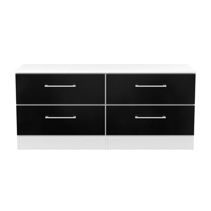 Worcester Large Chest of Drawers Black & White 4 Drawers 110cm