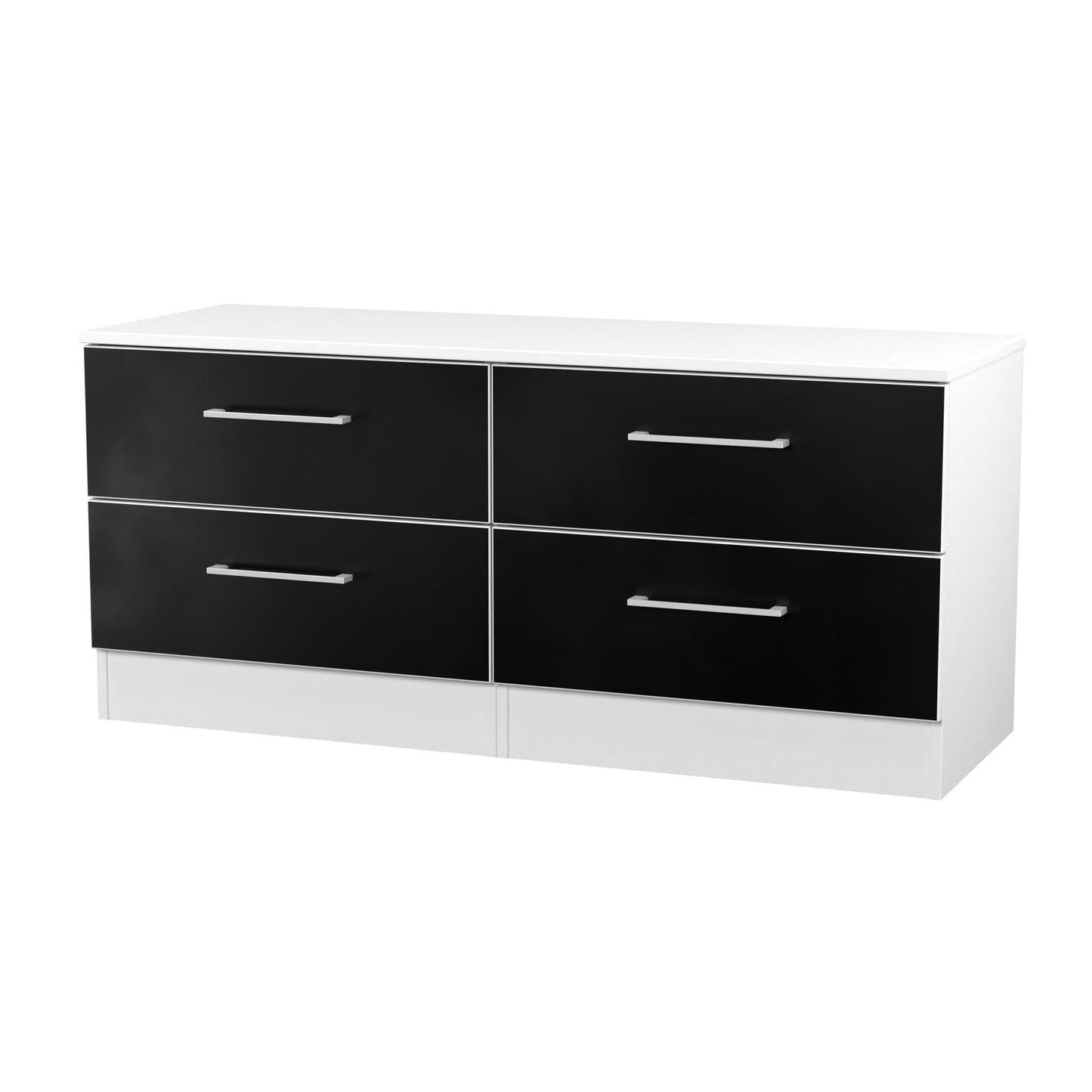 Worcester Large Chest of Drawers Black & White 4 Drawers 110cm