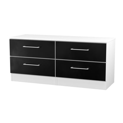 Worcester Large Chest of Drawers Black & White 4 Drawers 110cm
