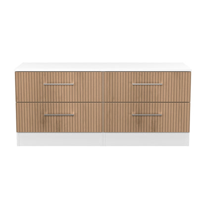 Worcester Large Chest of Drawers White & Light Oak 4 Drawers 110cm