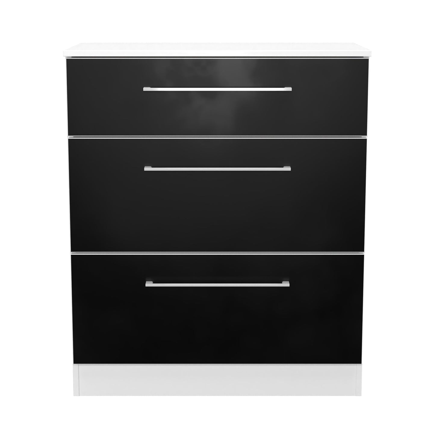 Worcester Chest of Drawers Black & White 3 Drawers 39cm