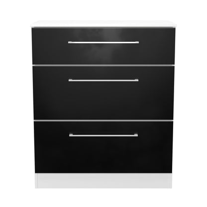 Worcester Chest of Drawers Black & White 3 Drawers 39cm