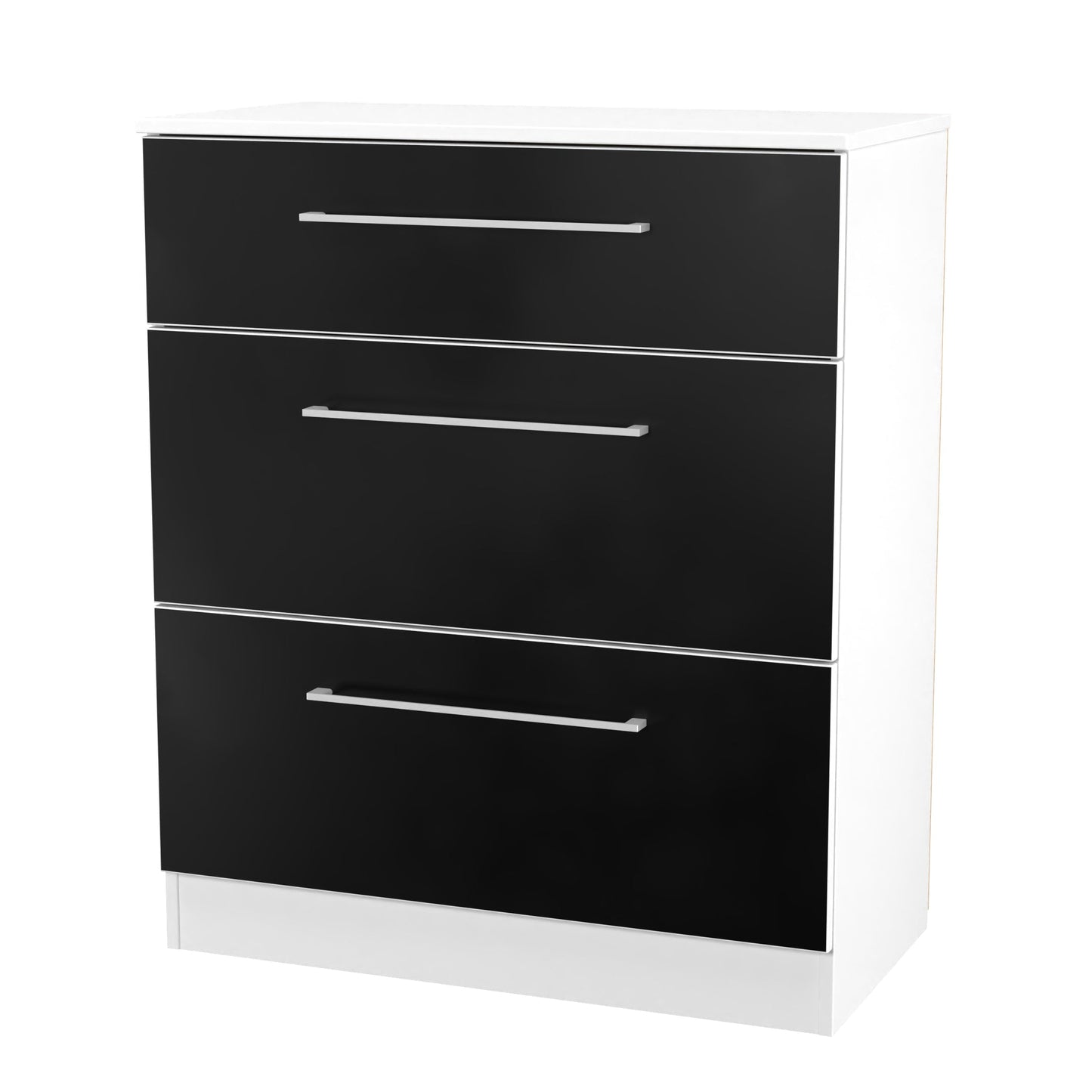 Worcester Chest of Drawers Black & White 3 Drawers 39cm