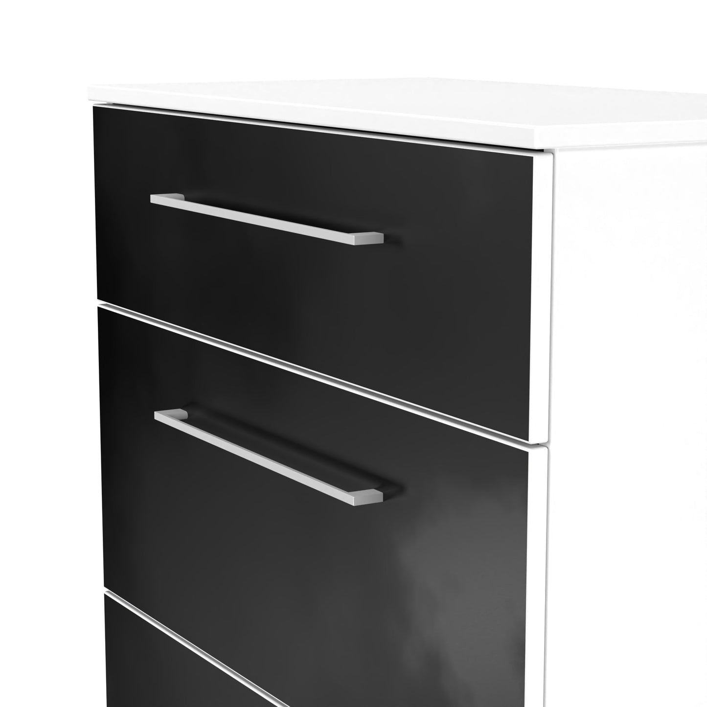 Worcester Chest of Drawers Black & White 3 Drawers 39cm