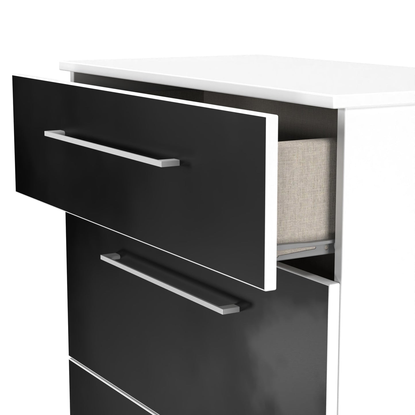 Worcester Chest of Drawers Black & White 3 Drawers 39cm