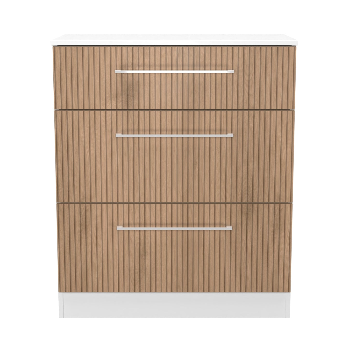 Worcester Chest of Drawers White & Light Oak 3 Drawers 39cm
