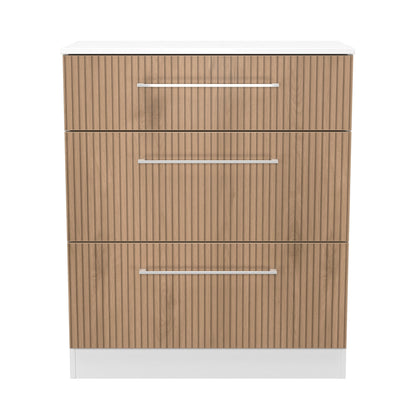 Worcester Chest of Drawers White & Light Oak 3 Drawers 39cm