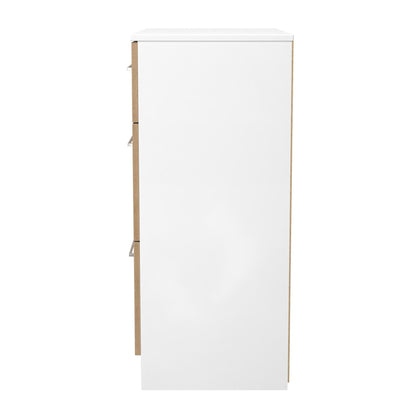 Worcester Chest of Drawers White & Light Oak 3 Drawers 39cm