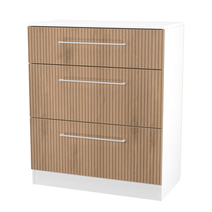 Worcester Chest of Drawers White & Light Oak 3 Drawers 39cm