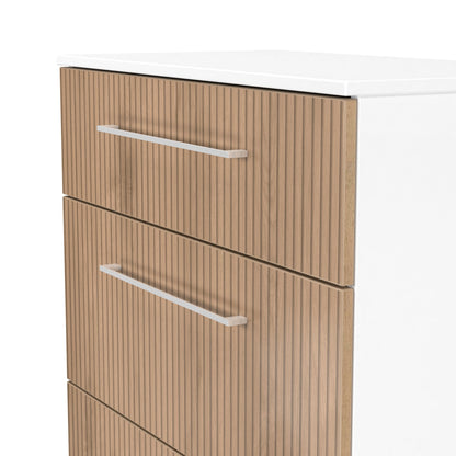 Worcester Chest of Drawers White & Light Oak 3 Drawers 39cm