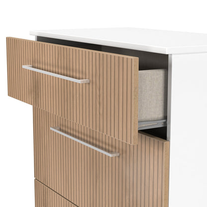 Worcester Chest of Drawers White & Light Oak 3 Drawers 39cm