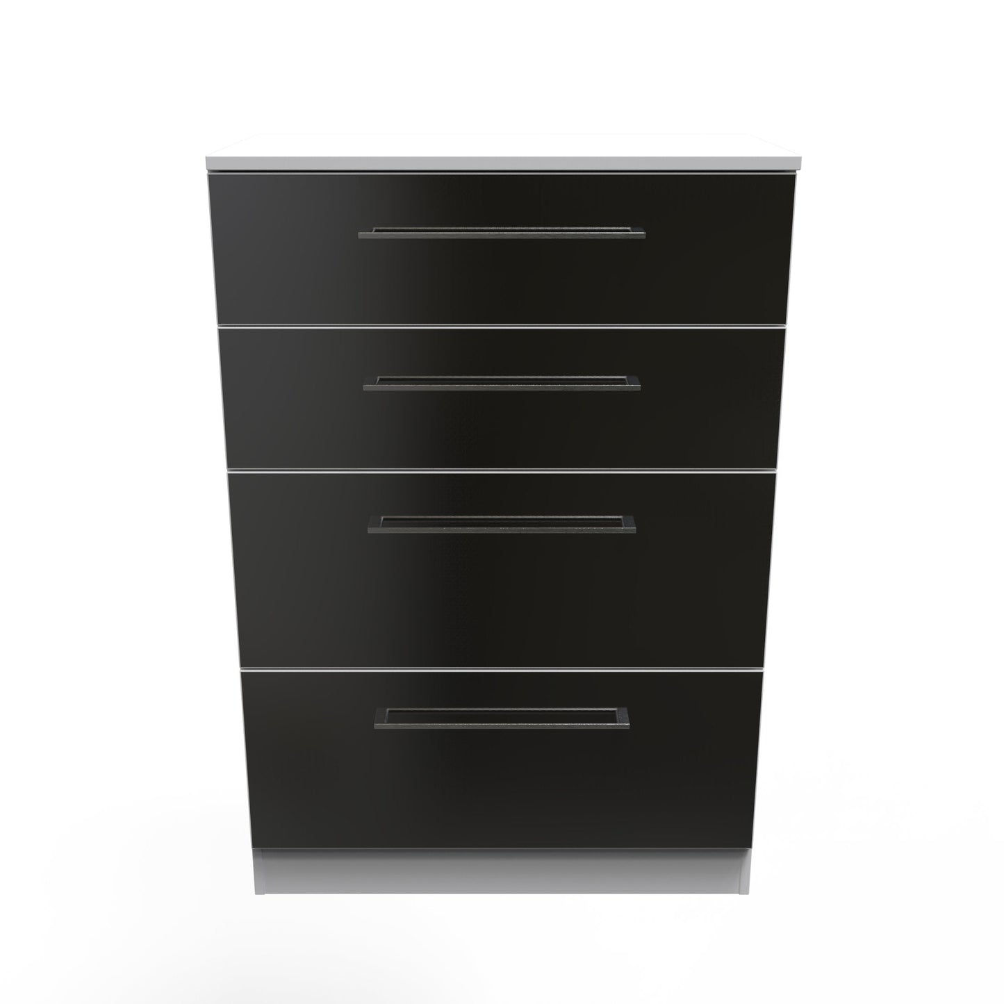 Worcester Tall Chest of Drawers Black & White 4 Drawers 74cm