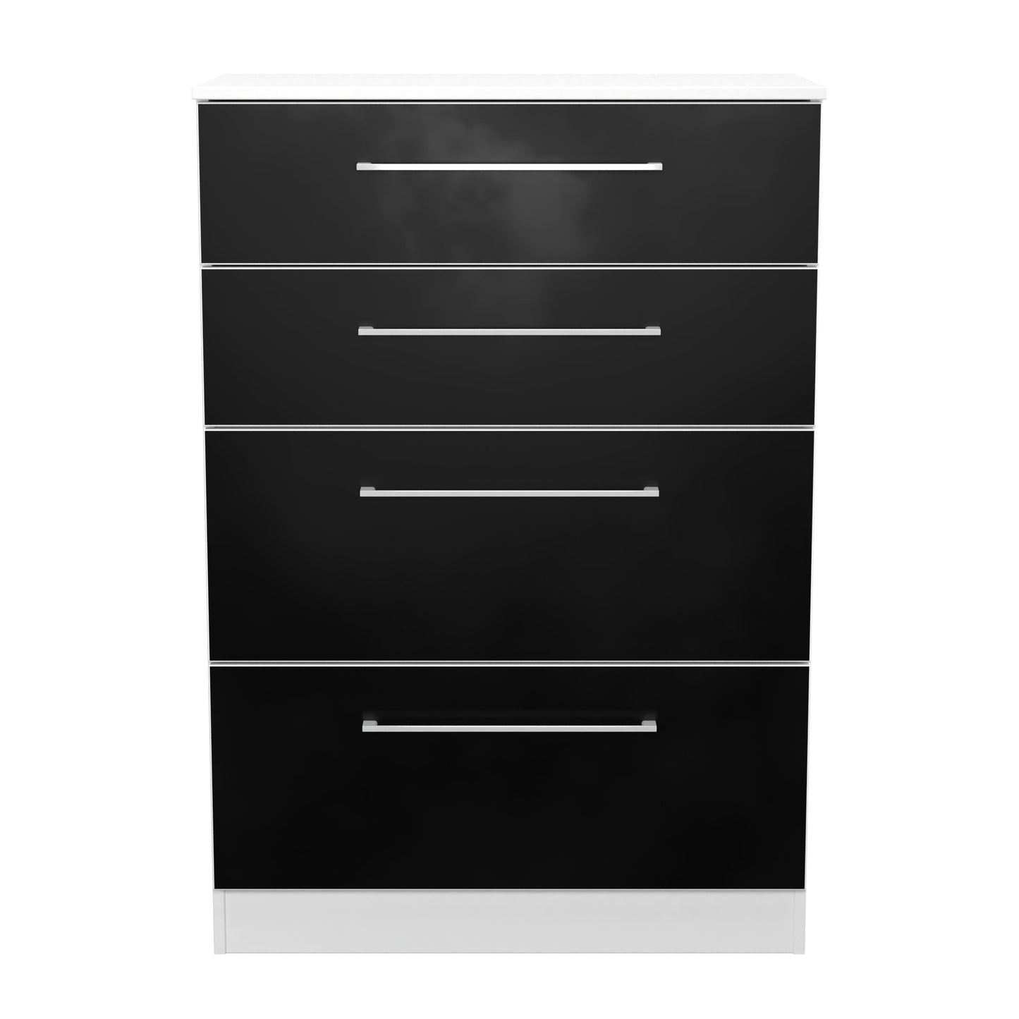 Worcester Tall Chest of Drawers Black & White 4 Drawers 74cm