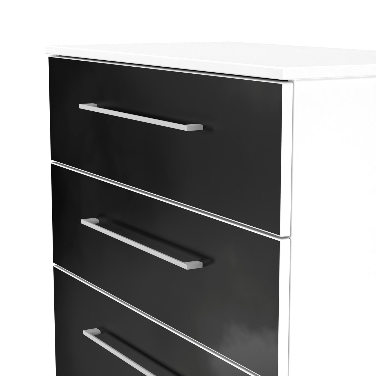 Worcester Tall Chest of Drawers Black & White 4 Drawers 74cm