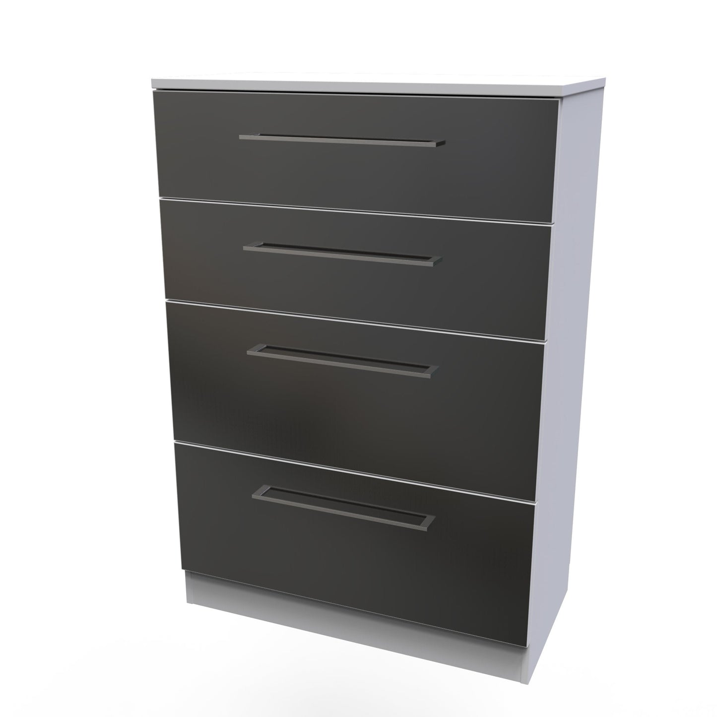 Worcester Tall Chest of Drawers Black & White 4 Drawers 74cm