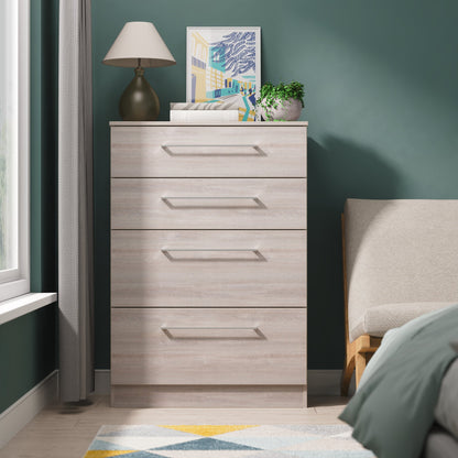 Worcester Tall Chest of Drawers Light Grey 4 Drawers 74cm