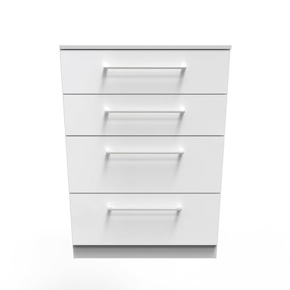 Worcester Tall Chest of Drawers White 4 Drawers 74cm