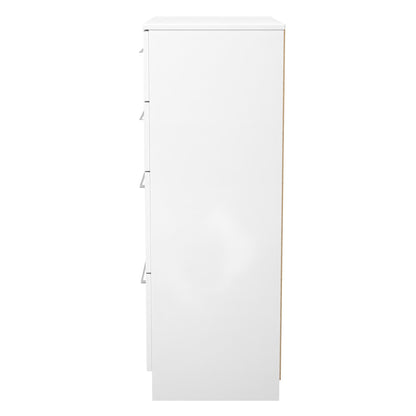 Worcester Tall Chest of Drawers White 4 Drawers 74cm