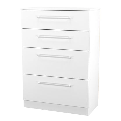 Worcester Tall Chest of Drawers White 4 Drawers 74cm