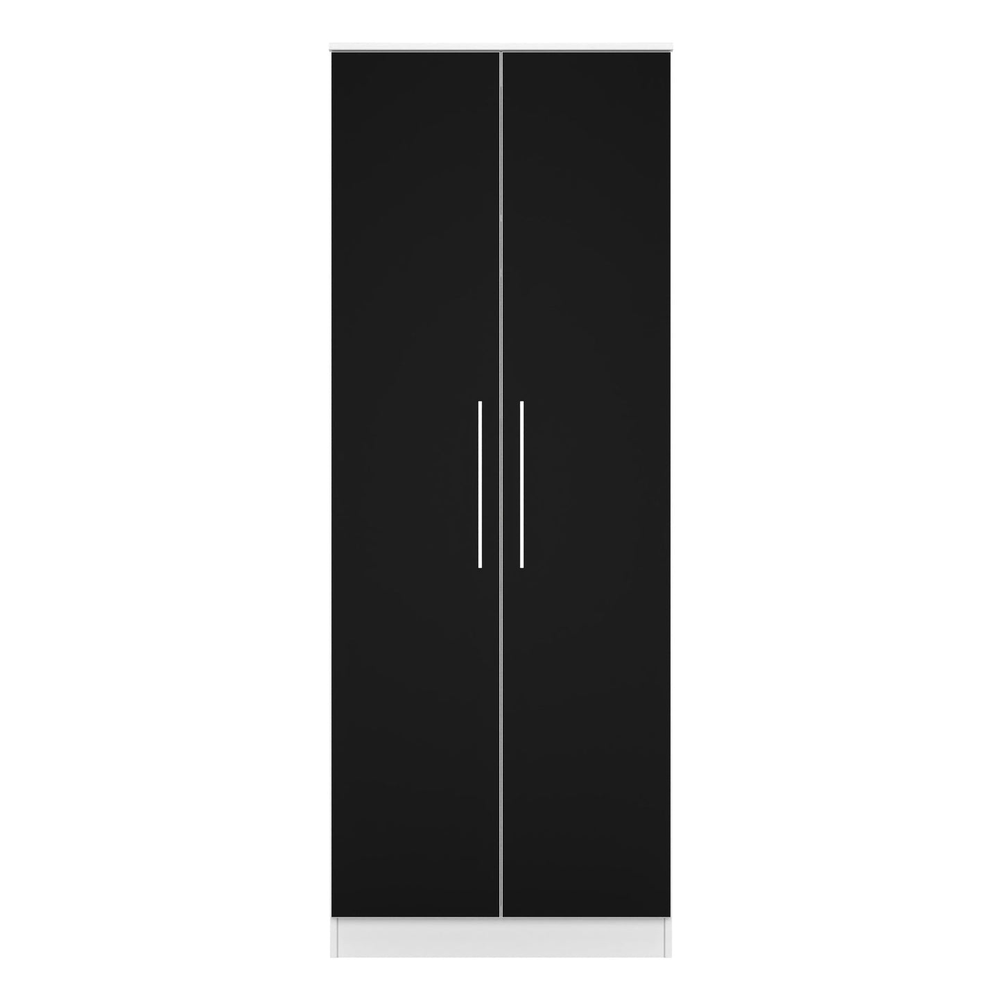 Worcester Tall Wardrobe Black & White 2 Doors 1 Shelf 74cm