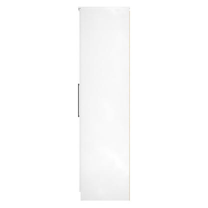 Worcester Tall Wardrobe Black & White 2 Doors 1 Shelf 74cm