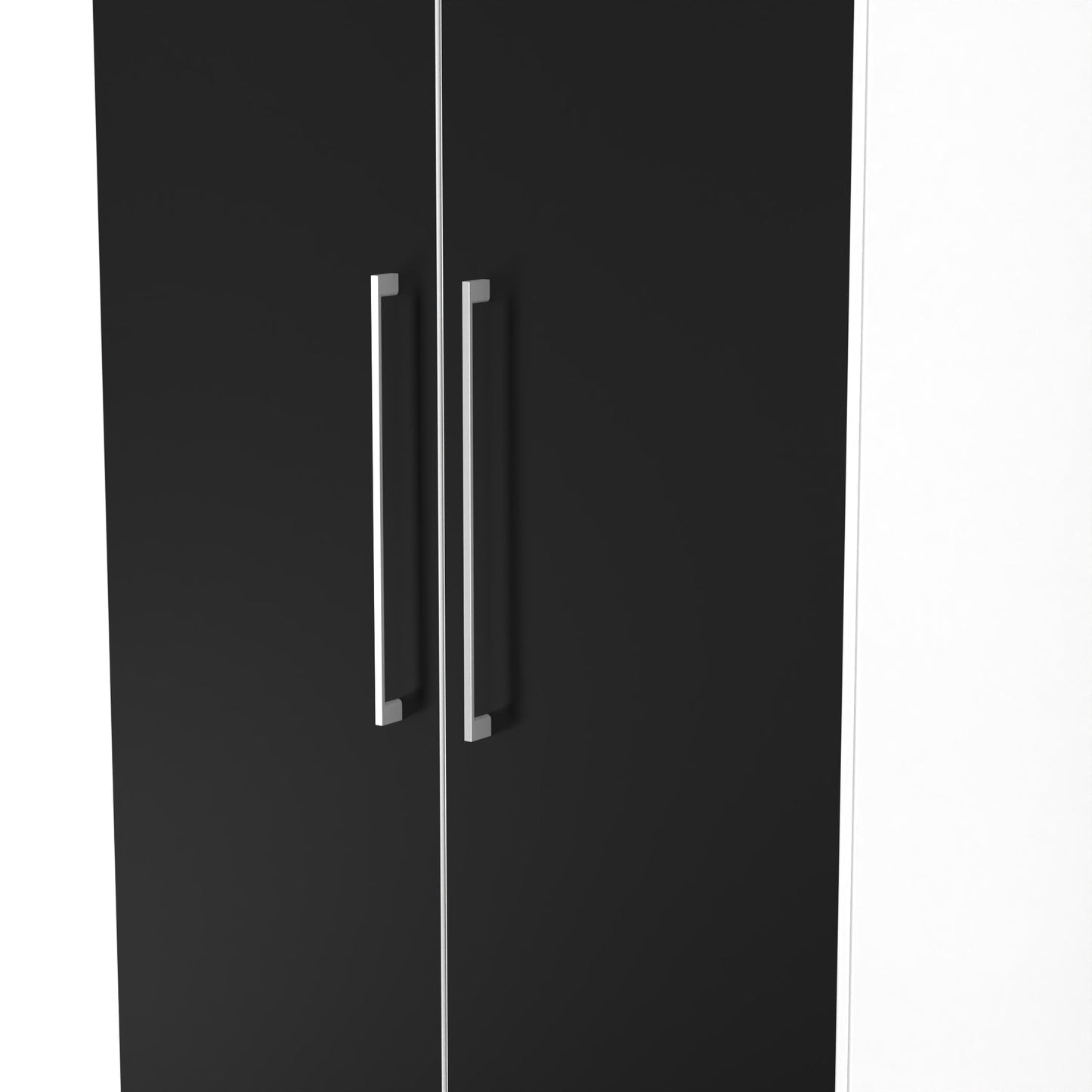 Worcester Tall Wardrobe Black & White 2 Doors 1 Shelf 74cm
