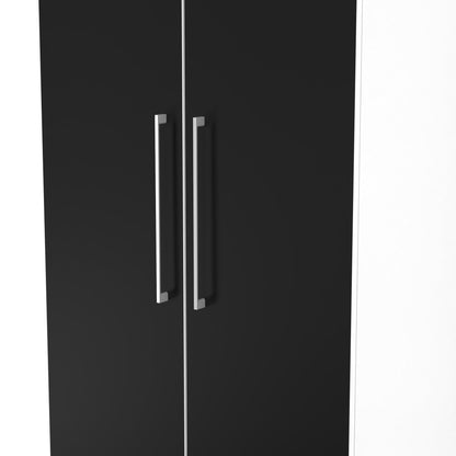 Worcester Tall Wardrobe Black & White 2 Doors 1 Shelf 74cm