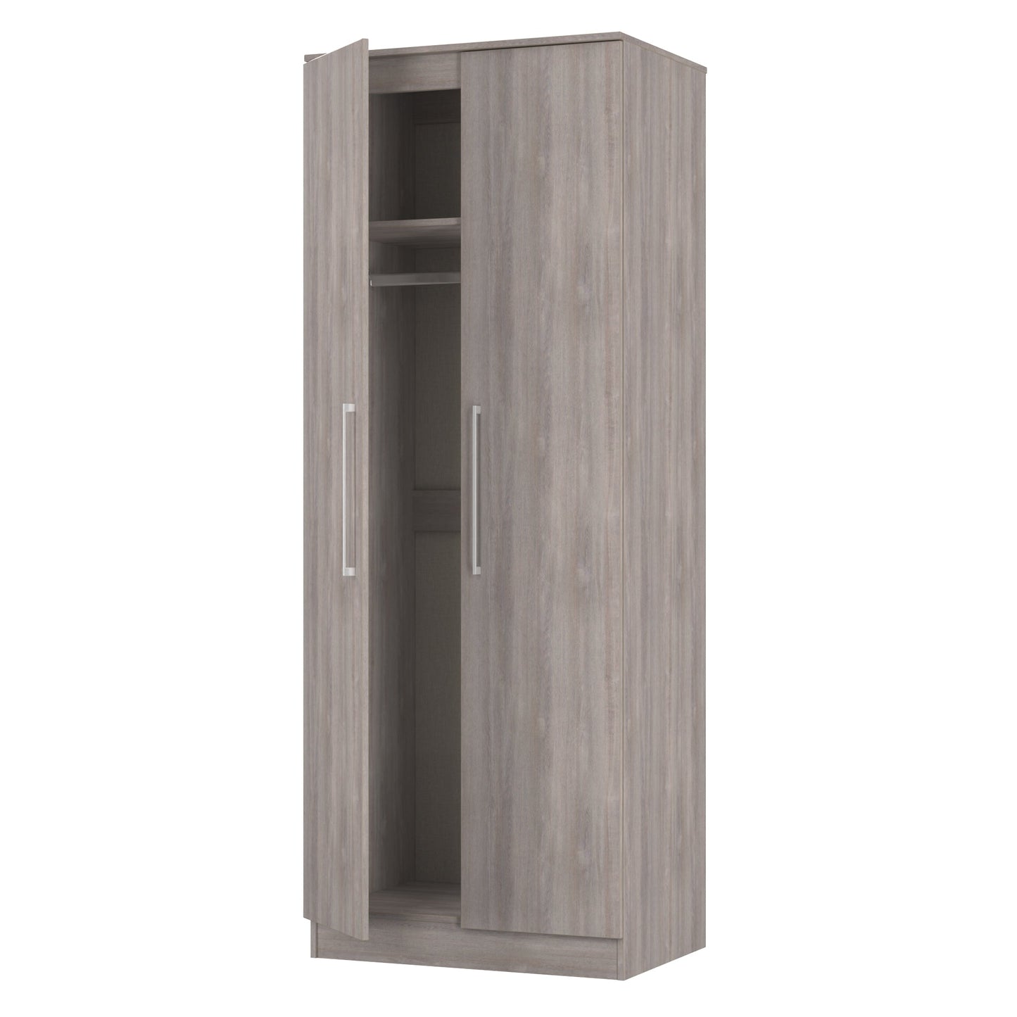 Worcester Tall Wardrobe Light Grey 2 Doors 1 Shelf 74cm