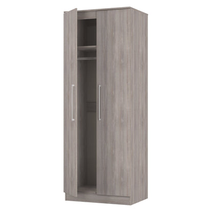 Worcester Tall Wardrobe Light Grey 2 Doors 1 Shelf 74cm