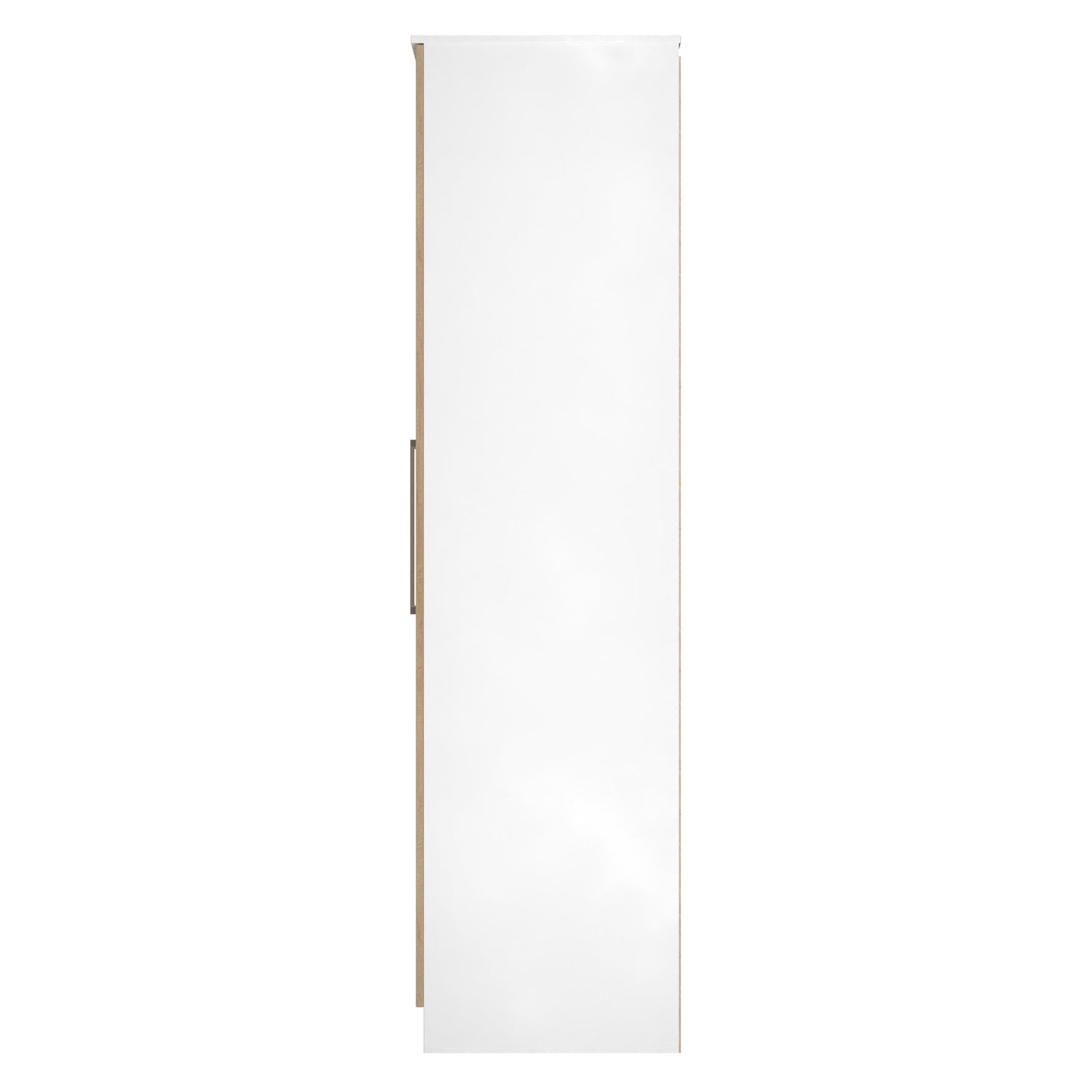 Worcester Tall Wardrobe White & Light Oak 2 Doors 1 Shelf 74cm