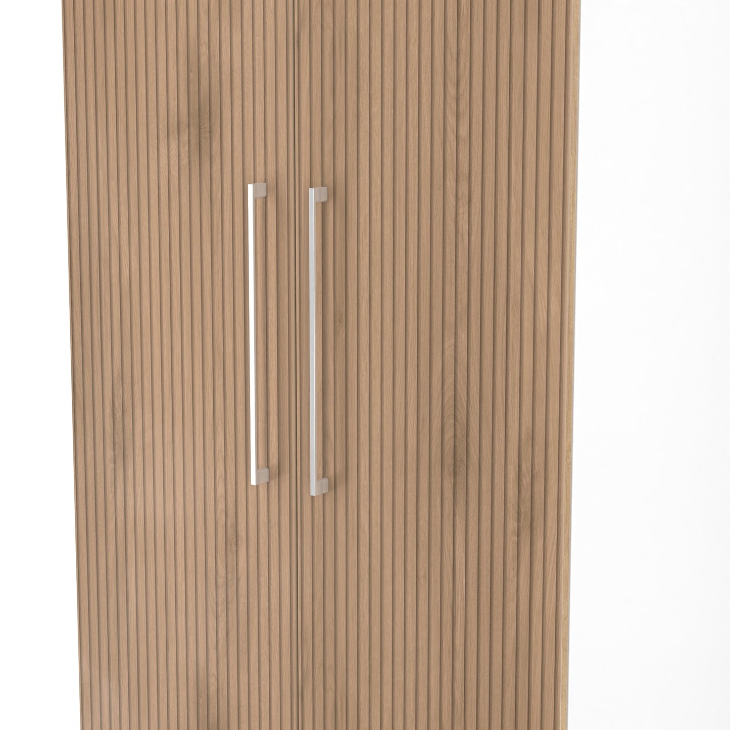 Worcester Tall Wardrobe White & Light Oak 2 Doors 1 Shelf 74cm