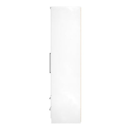 Worcester Tall Wardrobe Black & White 2 Doors 2 Drawers 74cm