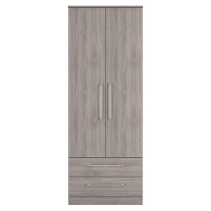 Worcester Tall Wardrobe Light Grey 2 Doors 2 Drawers 74cm