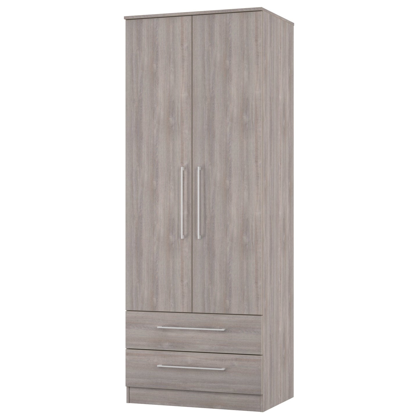 Worcester Tall Wardrobe Light Grey 2 Doors 2 Drawers 74cm