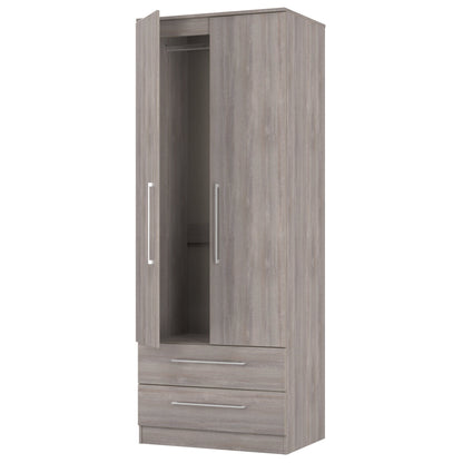 Worcester Tall Wardrobe Light Grey 2 Doors 2 Drawers 74cm