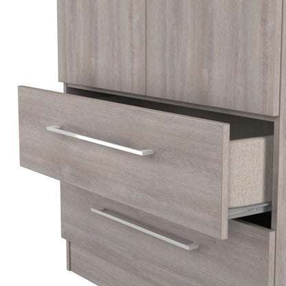 Worcester Tall Wardrobe Light Grey 2 Doors 2 Drawers 74cm