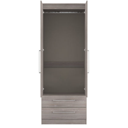 Worcester Tall Wardrobe Light Grey 2 Doors 2 Drawers 74cm