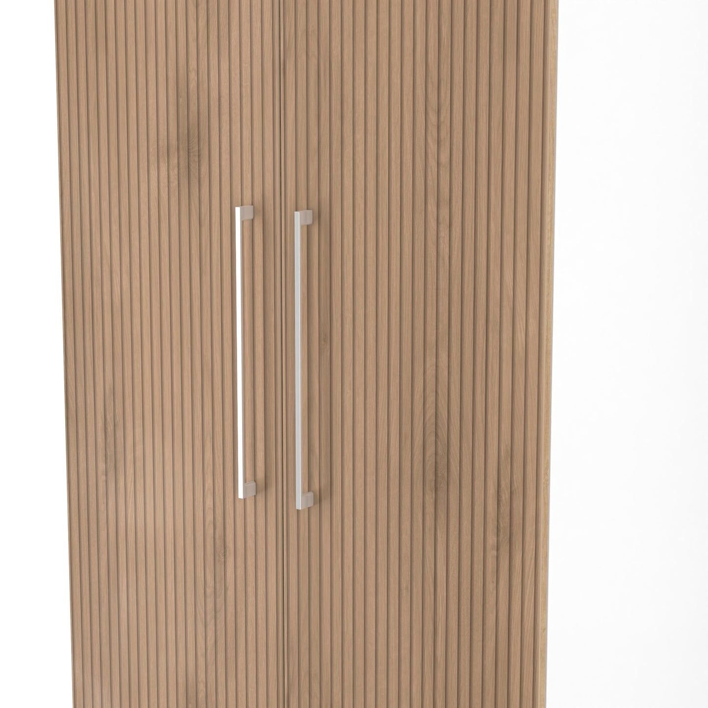 Worcester Tall Wardrobe White & Light Oak 2 Doors 2 Drawers 74cm