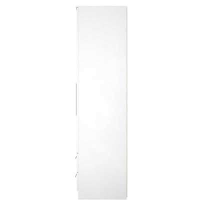 Worcester Tall Wardrobe White 2 Doors 2 Drawers 74cm