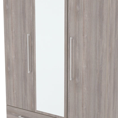 Worcester Tall Mirror Wardrobe Light Grey 2 Drawers 111cm