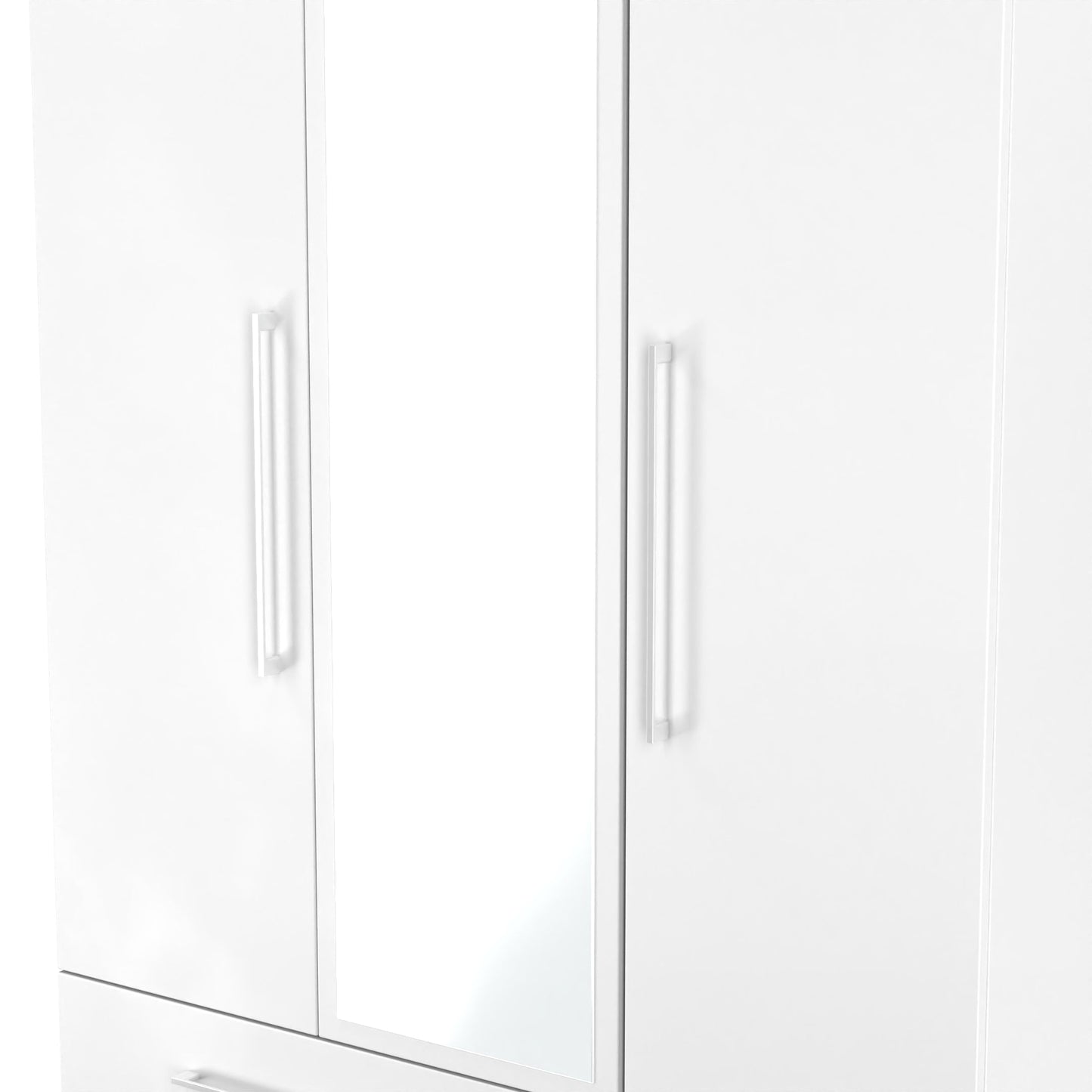 Worcester Tall Mirror Wardrobe White 2 Drawers 111cm