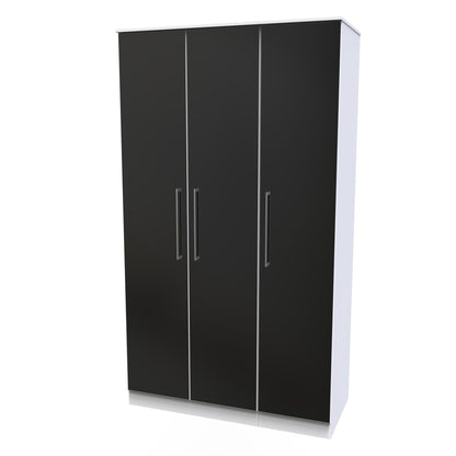 Worcester Tall Mirror Wardrobe Black & White 111cm
