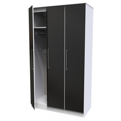 Worcester Tall Mirror Wardrobe Black & White 111cm
