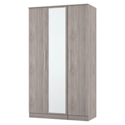 Worcester Tall Mirror Wardrobe Light Grey 111cm