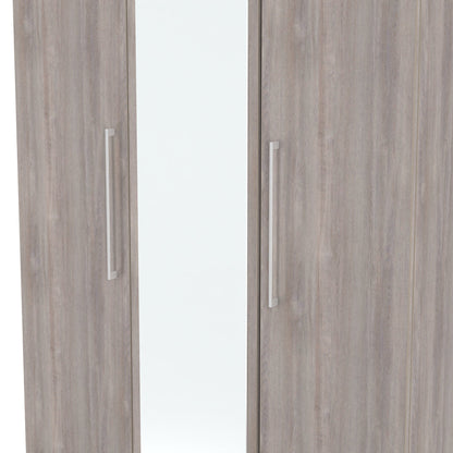 Worcester Tall Mirror Wardrobe Light Grey 111cm