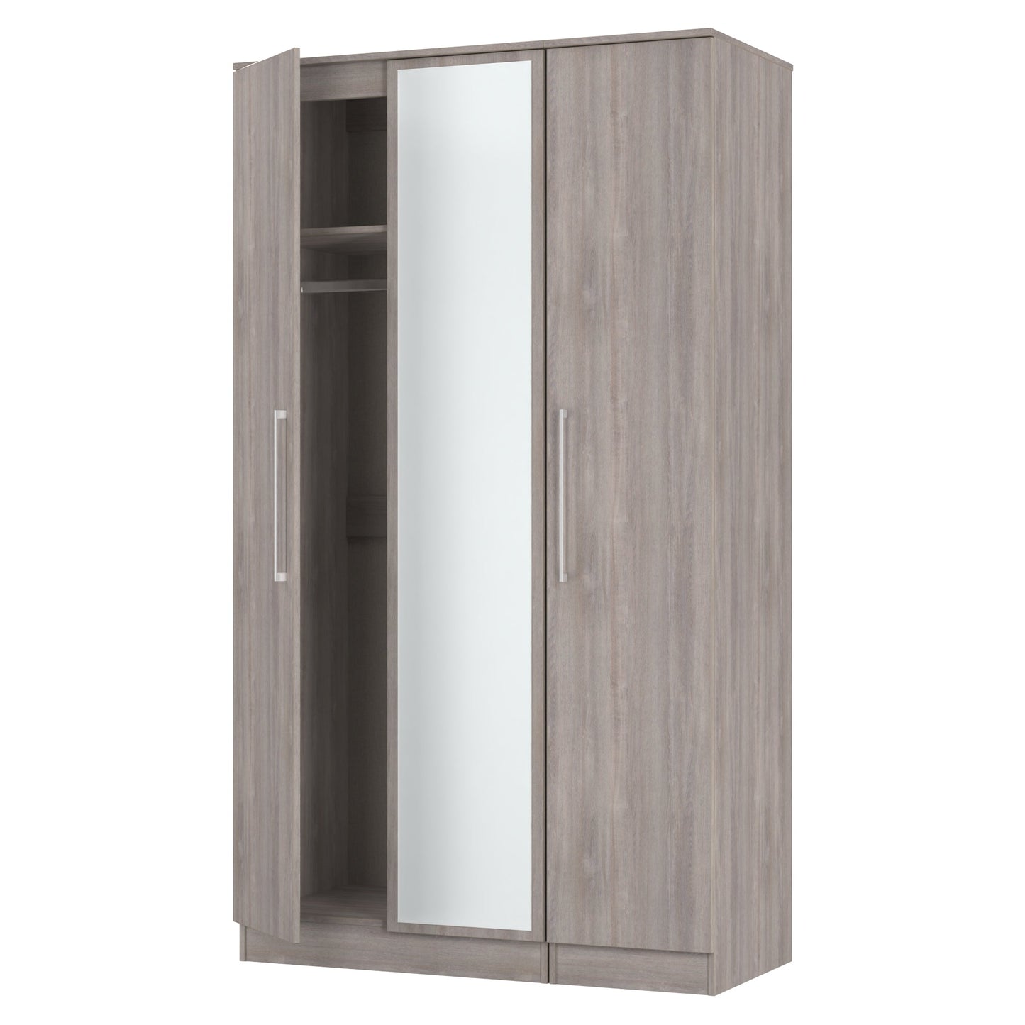 Worcester Tall Mirror Wardrobe Light Grey 111cm