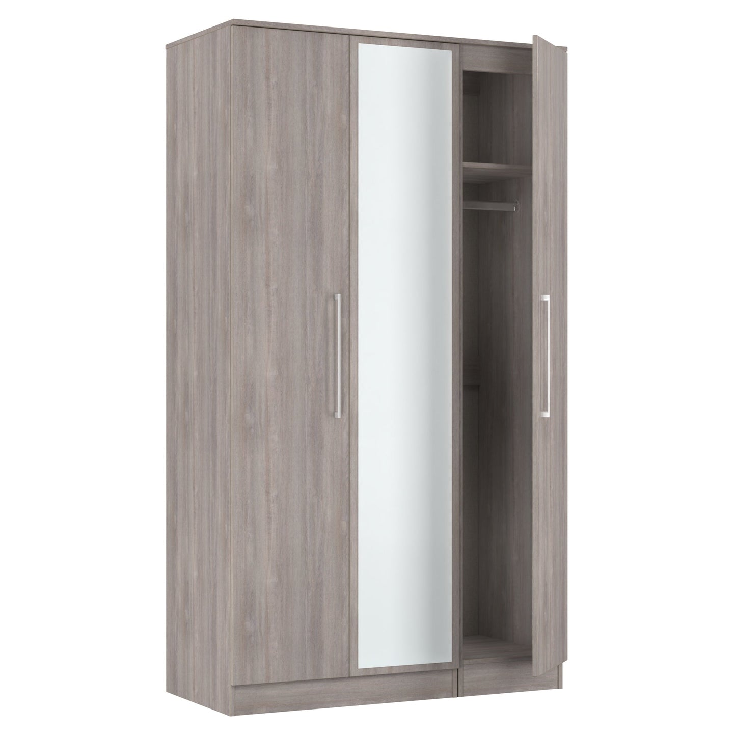 Worcester Tall Mirror Wardrobe Light Grey 111cm