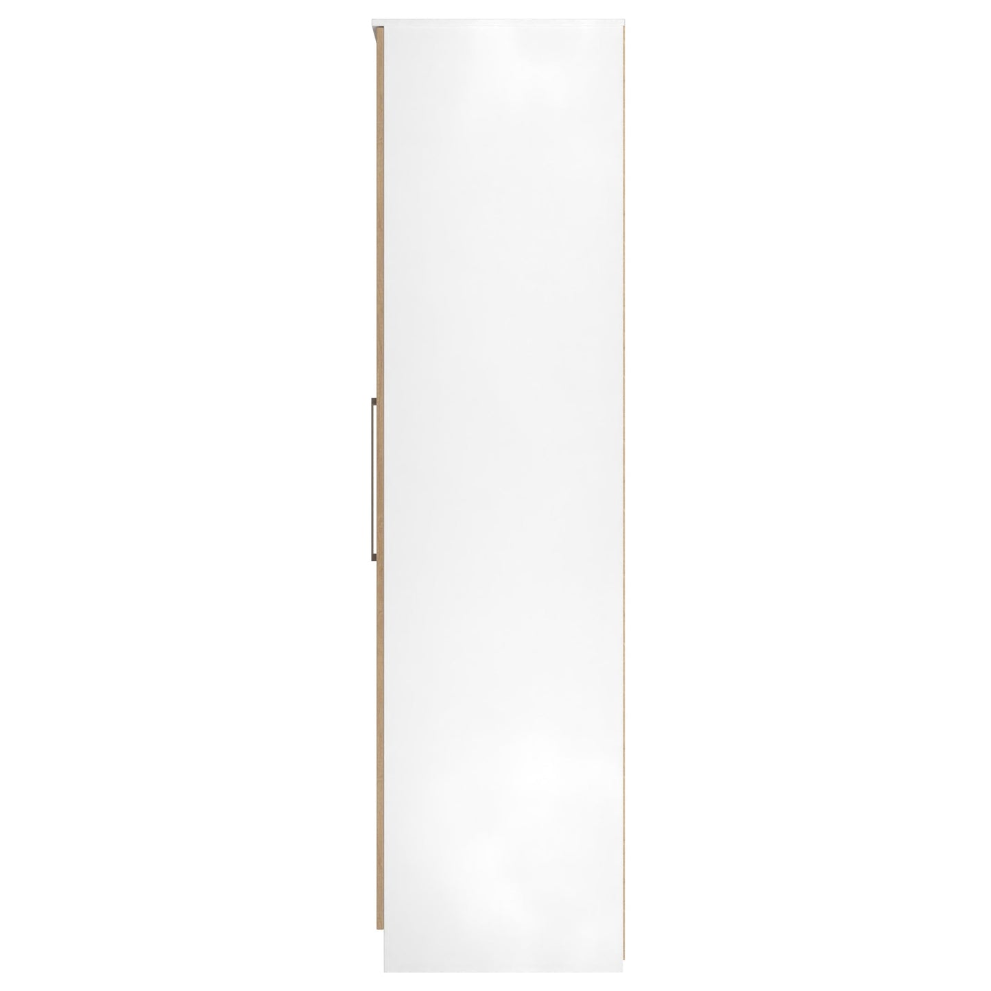 Worcester Tall Mirror Wardrobe White & Light Oak 111cm